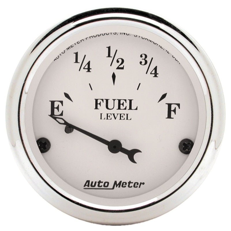 AutoMeter - Autometer 2-1/16in 0-90 Fuel Level Air-Core GM Old Tyme White Gauge - Demon Performance