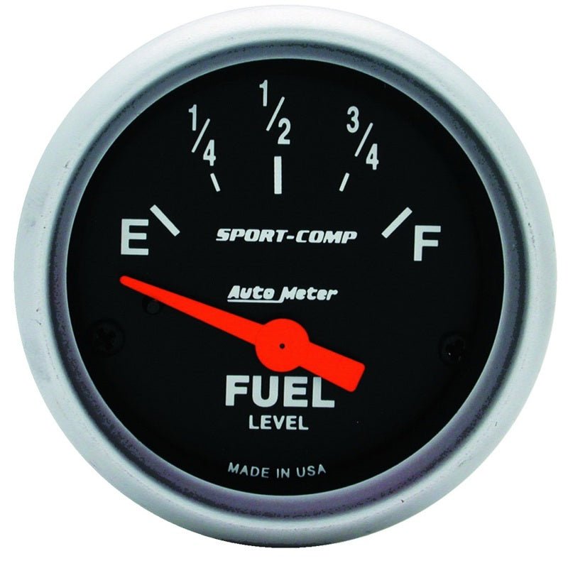 AutoMeter - Autometer 2-1/16in 0 OHM E to 30 OHM F Electric Sport-Comp Fuel Level Gauge - Demon Performance