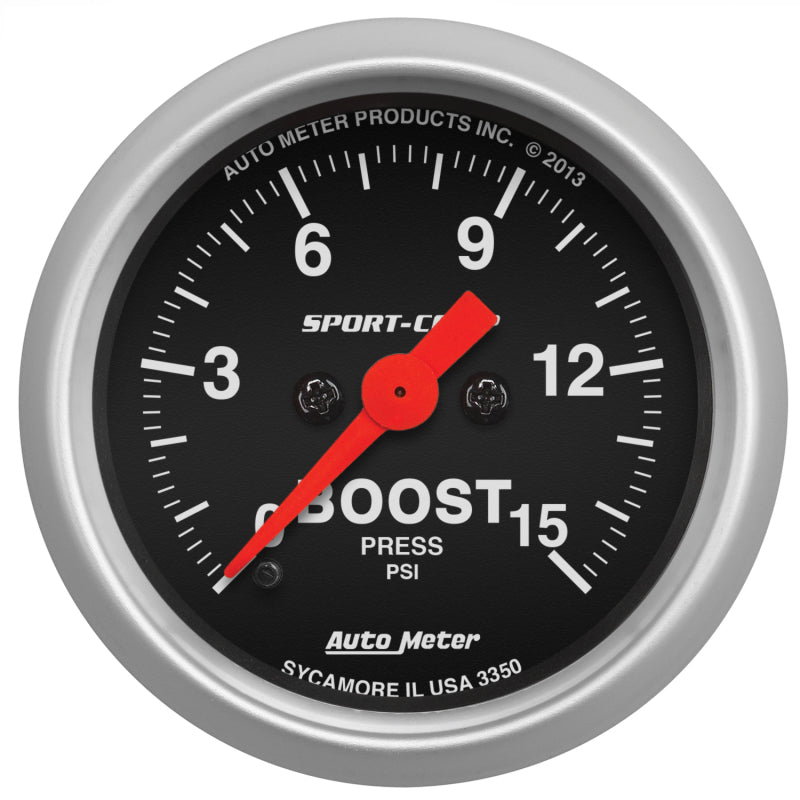 AutoMeter - Autometer 2-1/16in 15PSI Boost Digital Stepper Motor Sport-Comp Gauge - Demon Performance