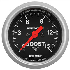 AutoMeter - Autometer 2-1/16in 15PSI Boost Digital Stepper Motor Sport-Comp Gauge - Demon Performance