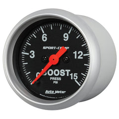 AutoMeter - Autometer 2-1/16in 15PSI Boost Digital Stepper Motor Sport-Comp Gauge - Demon Performance