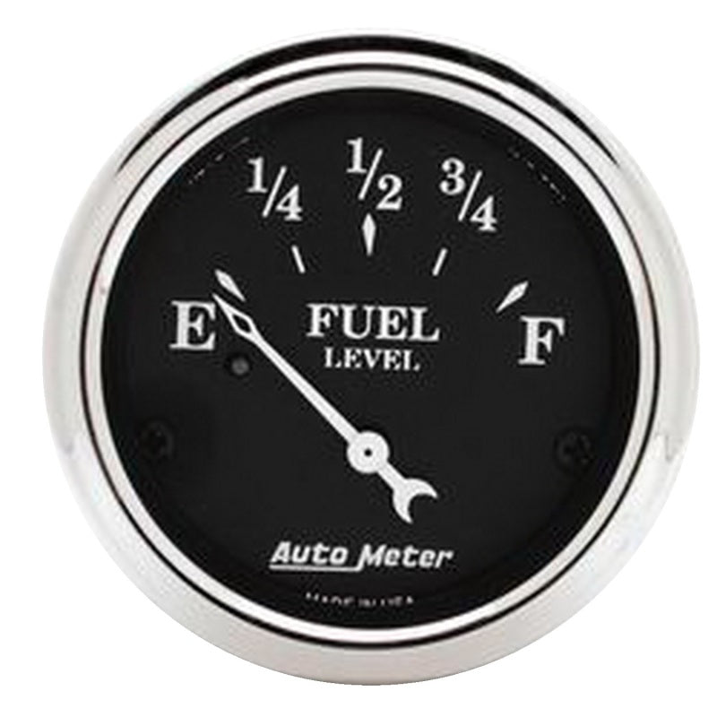 AutoMeter - Autometer 2 1/16in 240 Ohm to 33 Ohm Old Tyme Black Electric Fuel Level Gauge - Demon Performance