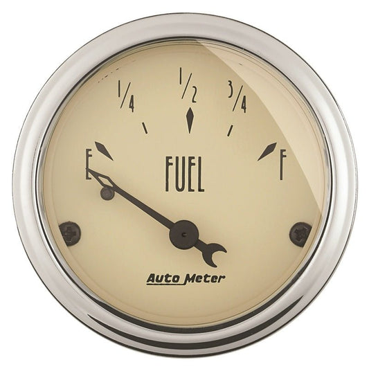 AutoMeter - Autometer 2-1/16in Antique Beige 0E to 90F Electric Fuel Level Gauge - Demon Performance