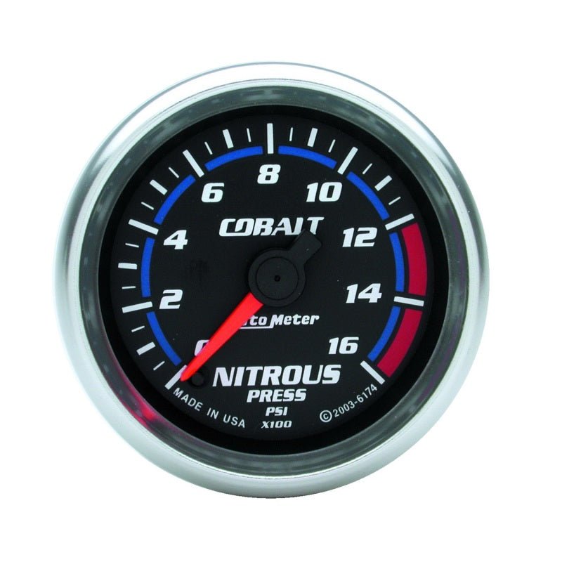 AutoMeter - Autometer 2-1/6in Cobalt Nitrous Pressure Gauge 0-1600PSI Digital Steppe Motor - Demon Performance