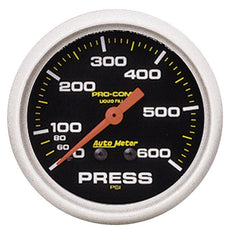 AutoMeter - Autometer 2-5/8in Pro-Comp Liquid Filled Mechanical 600 PSI Pressure Gauge - Demon Performance