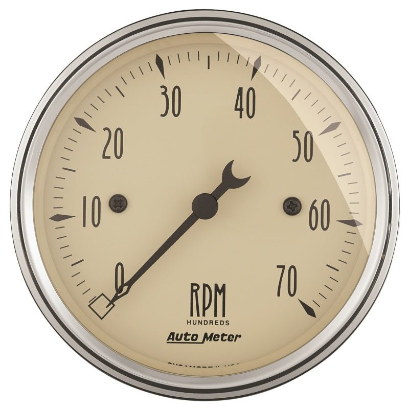 AutoMeter - Autometer 3-1/8in Antique Beige In-Dash 7K RPM Tachometer Gauge - Demon Performance