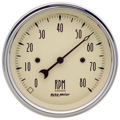 AutoMeter - Autometer 3-3/8in. Antique Beige 8K RPM In-Dash Tachometer Gauge - Demon Performance