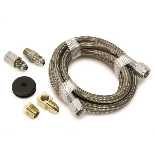 AutoMeter - Autometer #4 Braided SS Line (-4AN) 6ft -4AN and 1/8in NPTF Fittings - Demon Performance