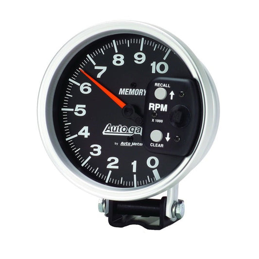 AutoMeter - Autometer 5 inch 10,000 RPM w/ Peak Memory Pedestal Tachometer Auto Gage - Black - Demon Performance