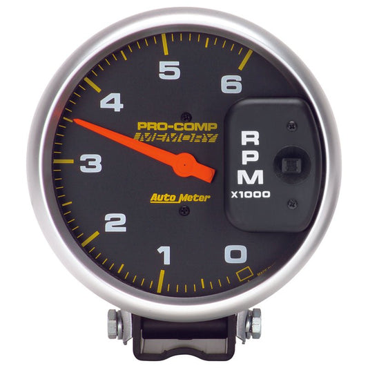 AutoMeter - Autometer 5 inch Diesel 6000 RPM with Memory 4 Pulse Tachometer pedestal Mount - Demon Performance