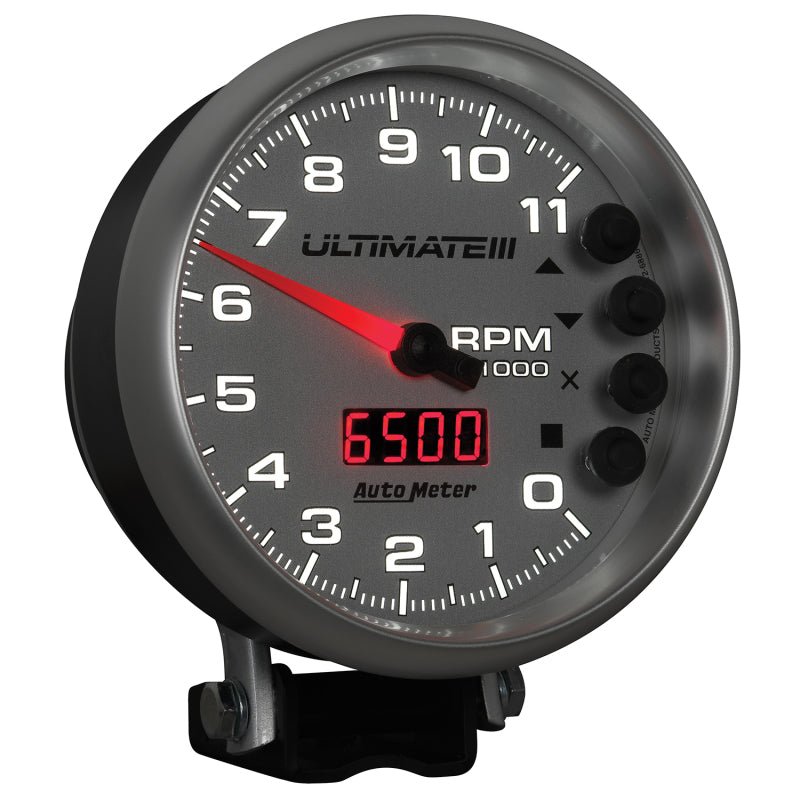 AutoMeter - Autometer 5 inch Ultimate III Playback Tachometer 11000 RPM - Silver - Demon Performance