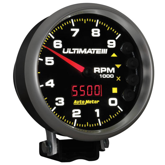 AutoMeter - Autometer 5 inch Ultimate III Playback Tachometer 9000 RPM - Black - Demon Performance