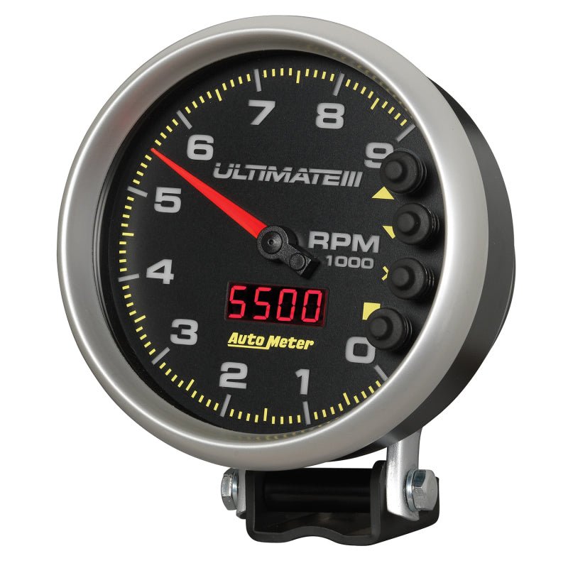 AutoMeter - Autometer 5 inch Ultimate III Playback Tachometer 9000 RPM - Black - Demon Performance