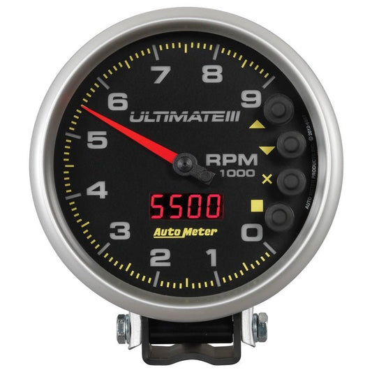 AutoMeter - Autometer 5 inch Ultimate III Playback Tachometer 9000 RPM - Black - Demon Performance