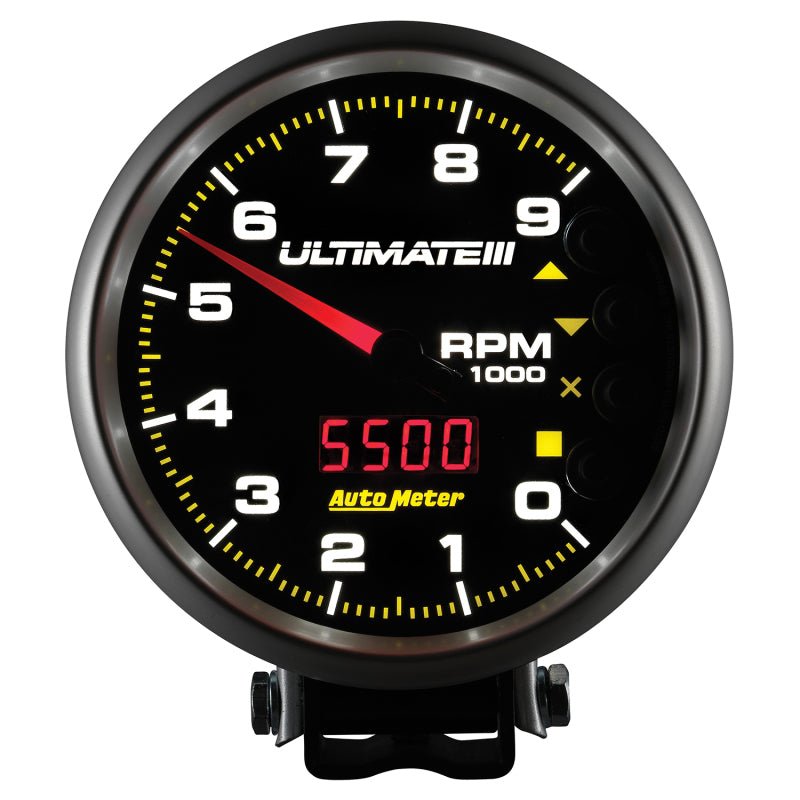 AutoMeter - Autometer 5 inch Ultimate III Playback Tachometer 9000 RPM - Black - Demon Performance