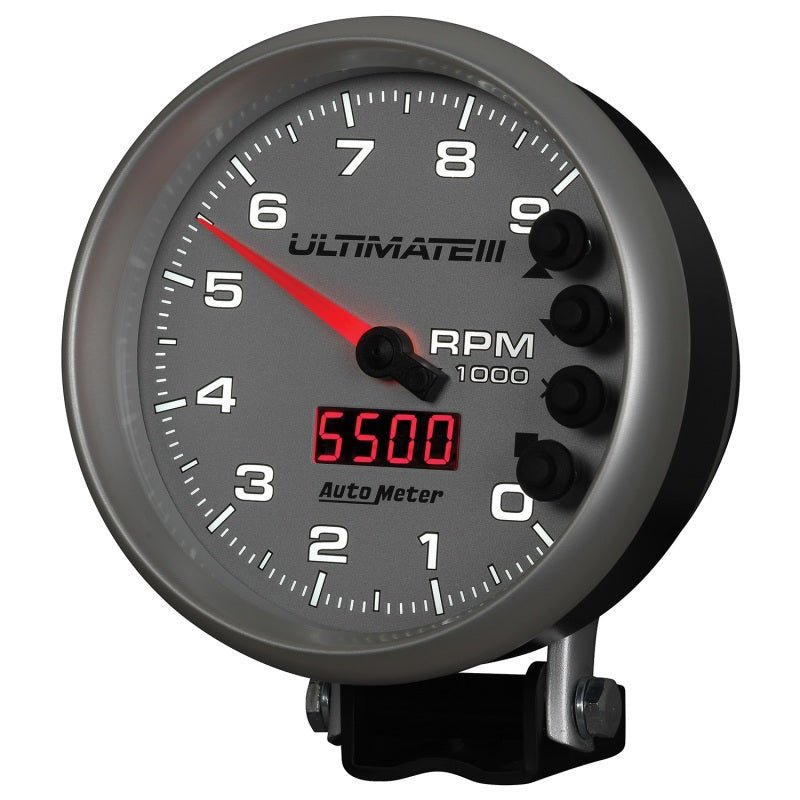 AutoMeter - Autometer 5 inch Ultimate III Playback Tachometer 9000 RPM - Silver - Demon Performance