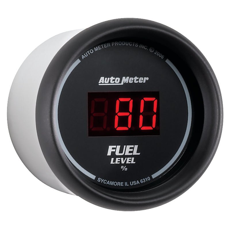 AutoMeter - Autometer 52mm Black Digital Programmable Empty-Full Fuel Level Gauge - Demon Performance