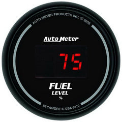 AutoMeter - Autometer 52mm Black Digital Programmable Empty-Full Fuel Level Gauge - Demon Performance