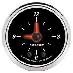 AutoMeter - Autometer 52mm Full Sweep Electric 12 Hour Clock (Inc 10.5 ft Tubing or Wiring Harness) - Demon Performance