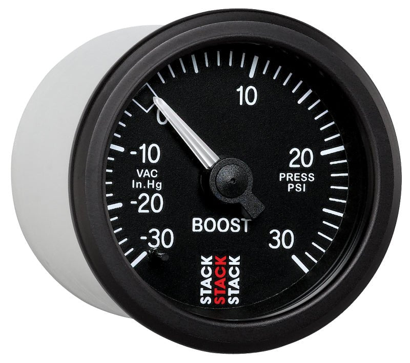 AutoMeter - Autometer 52mm Stack Instruments -30INHG to +30PSI Mechanical Boost Gauge - Black - Demon Performance