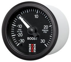 AutoMeter - Autometer 52mm Stack Instruments -30INHG to +30PSI Mechanical Boost Gauge - Black - Demon Performance