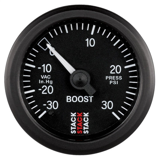 AutoMeter - Autometer 52mm Stack Instruments -30INHG to +30PSI Mechanical Boost Gauge - Black - Demon Performance