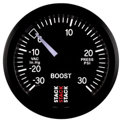 AutoMeter - Autometer 52mm Stack Instruments -30INHG to +30PSI Mechanical Boost Gauge - Black - Demon Performance