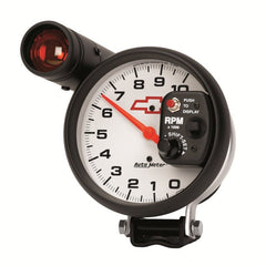 AutoMeter - AutoMeter 5in (127mm) Pedestal Tachometer, 0-10,000 RPM, Chevy Red Bowtie - Demon Performance