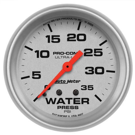 AutoMeter - Autometer 66.7mm 35 PSI Mechanical Water Pressure Gauge - Demon Performance