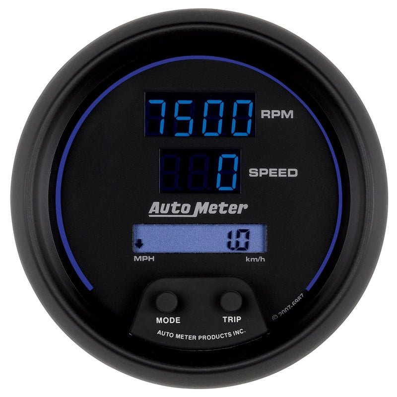 AutoMeter - Autometer 85.7mm Black Digital 8000rpm/160mph or 260kmph Electric Tachometer/Speedometer Combo - Demon Performance