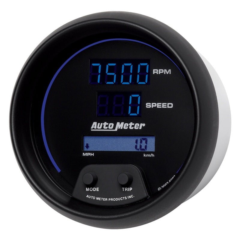 AutoMeter - Autometer 85.7mm Black Digital 8000rpm/160mph or 260kmph Electric Tachometer/Speedometer Combo - Demon Performance