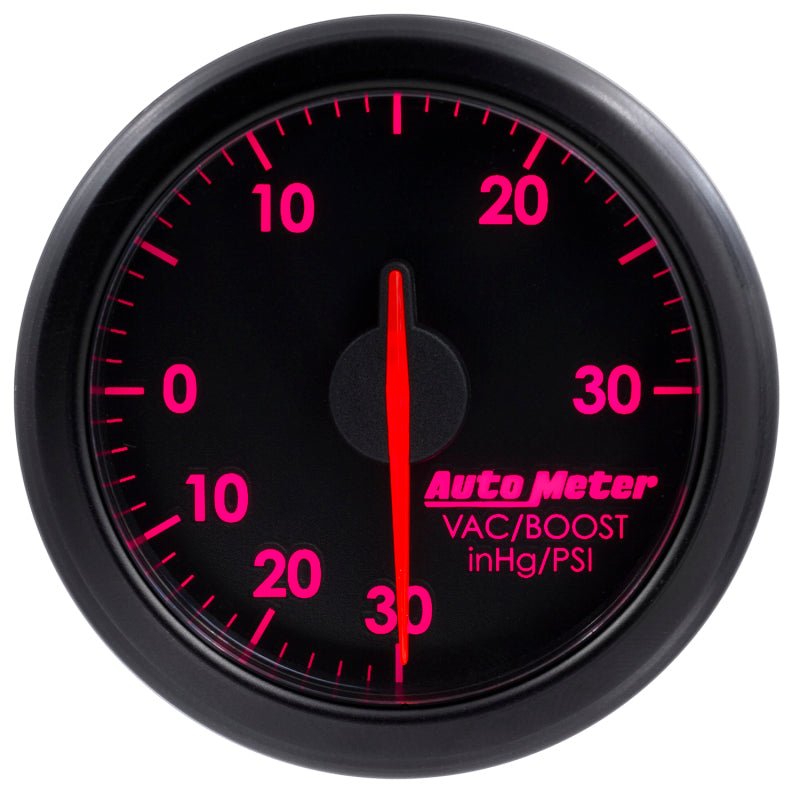 AutoMeter - Autometer Airdrive 2-1/6in Boost/Vac Gauge 30in HG/30 PSI - Black - Demon Performance