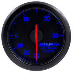 AutoMeter - Autometer Airdrive 2-1/6in Boost/Vac Gauge 30in HG/30 PSI - Black - Demon Performance