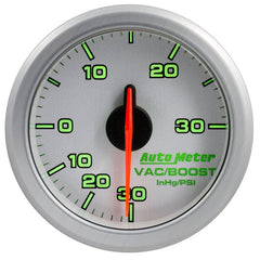 AutoMeter - Autometer Airdrive 2-1/6in Boost/Vac Gauge 30in HG/30 PSI - Silver - Demon Performance