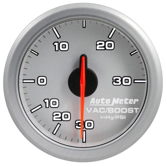 AutoMeter - Autometer Airdrive 2-1/6in Boost/Vac Gauge 30in HG/30 PSI - Silver - Demon Performance