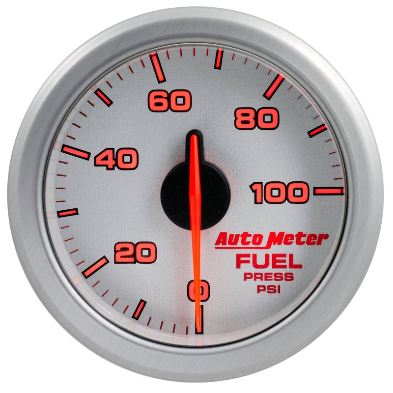 AutoMeter - Autometer Airdrive 2-1/6in Fuel Pressure Gauge 0-100 PSI - Silver - Demon Performance