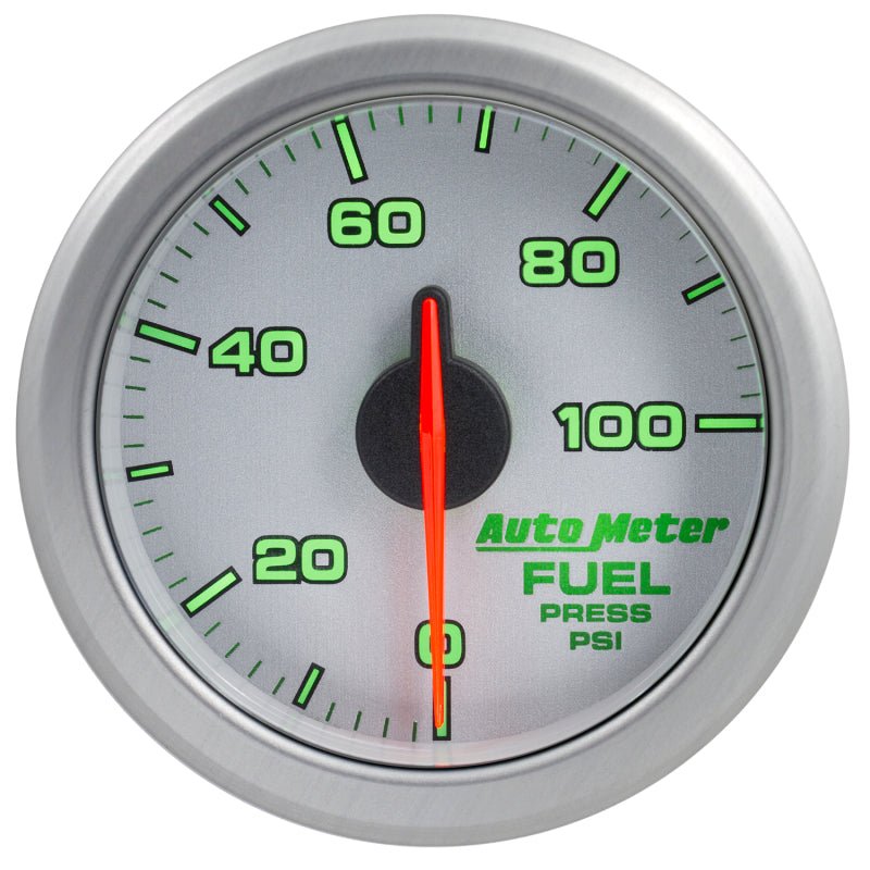 AutoMeter - Autometer Airdrive 2-1/6in Fuel Pressure Gauge 0-100 PSI - Silver - Demon Performance