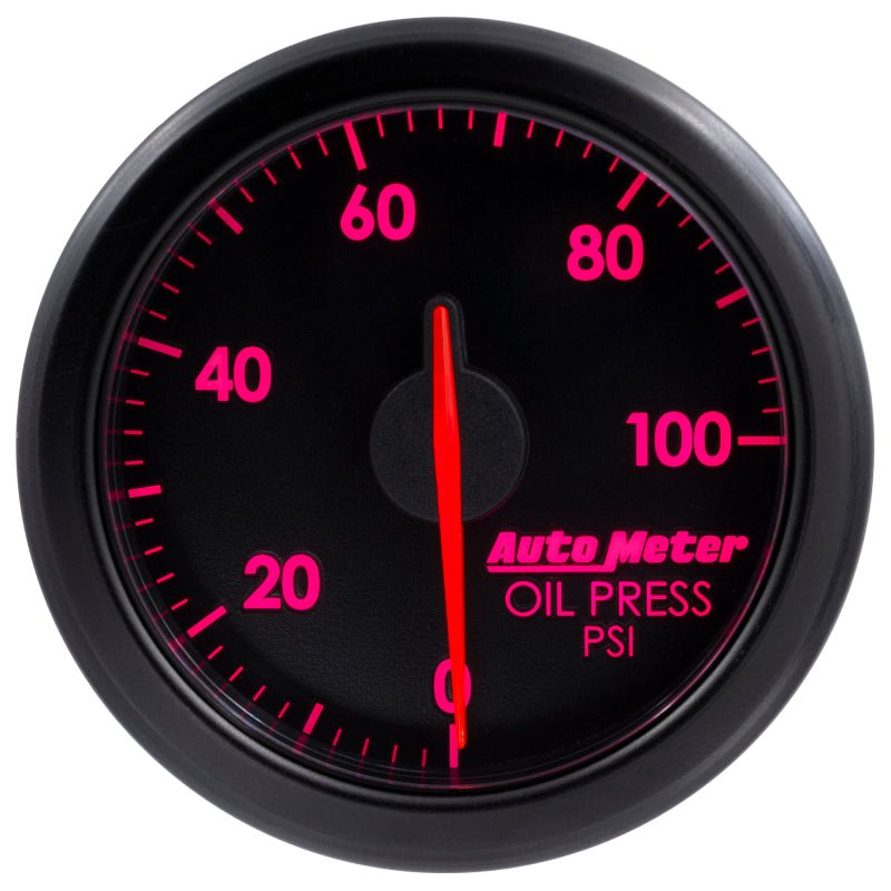 AutoMeter - Autometer Airdrive 2-1/6in Oil Pressure Gauge 0-100 PSI - Black - Demon Performance