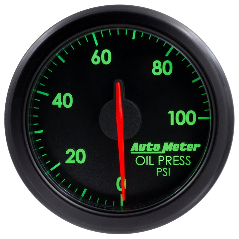 AutoMeter - Autometer Airdrive 2-1/6in Oil Pressure Gauge 0-100 PSI - Black - Demon Performance