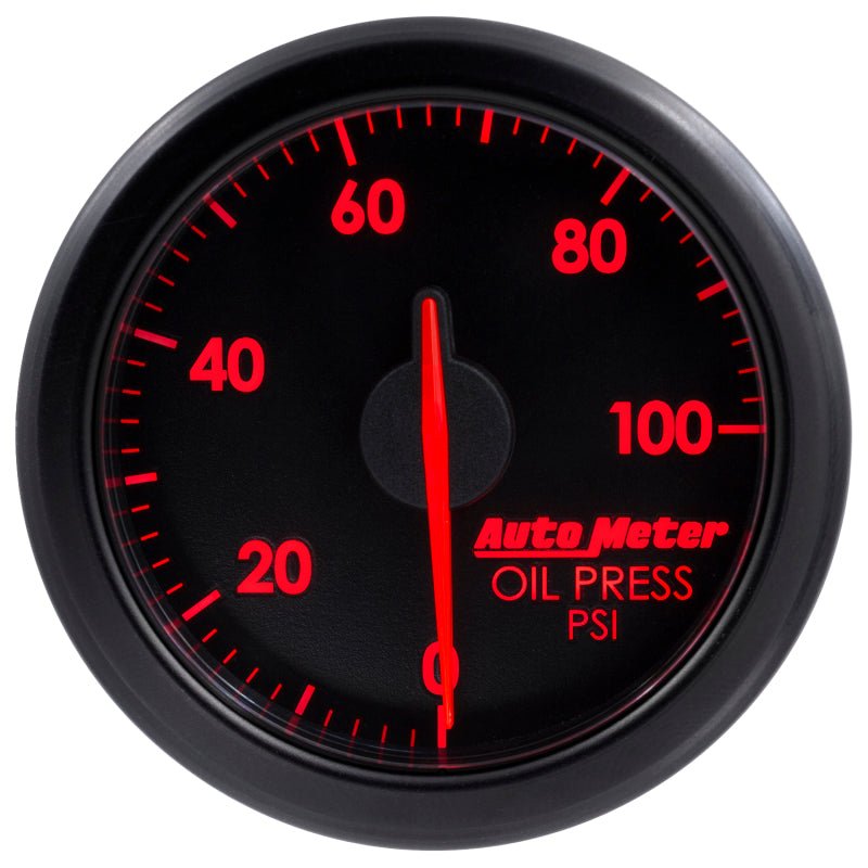 AutoMeter - Autometer Airdrive 2-1/6in Oil Pressure Gauge 0-100 PSI - Black - Demon Performance