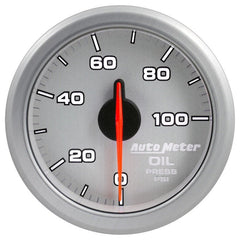 AutoMeter - Autometer Airdrive 2-1/6in Oil Pressure Gauge 0-100 PSI - Silver - Demon Performance