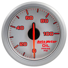 AutoMeter - Autometer Airdrive 2-1/6in Oil Pressure Gauge 0-100 PSI - Silver - Demon Performance