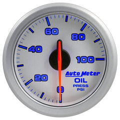 AutoMeter - Autometer Airdrive 2-1/6in Oil Pressure Gauge 0-100 PSI - Silver - Demon Performance