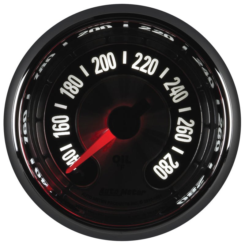 AutoMeter - Autometer American Muscle 2-1/16in Full Sweep Electric Digital Stepper 140-280 Deg F Oil Temp Gauge - Demon Performance