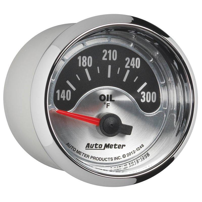 AutoMeter - Autometer American Muscle 2-1/16in Short Sweep Electric 140-300 Deg F Oil Temp Gauge - Demon Performance