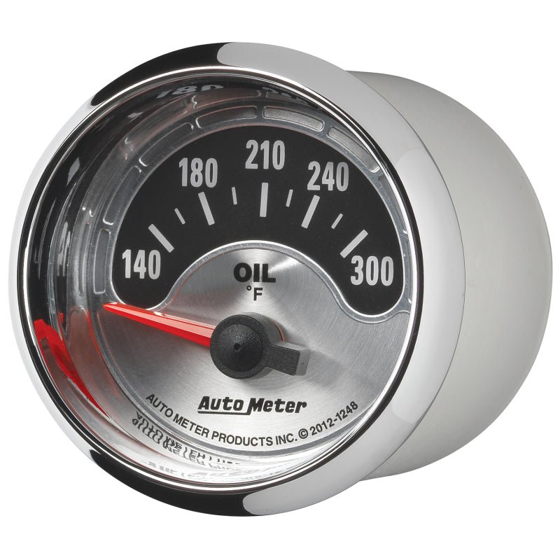 AutoMeter - Autometer American Muscle 2-1/16in Short Sweep Electric 140-300 Deg F Oil Temp Gauge - Demon Performance