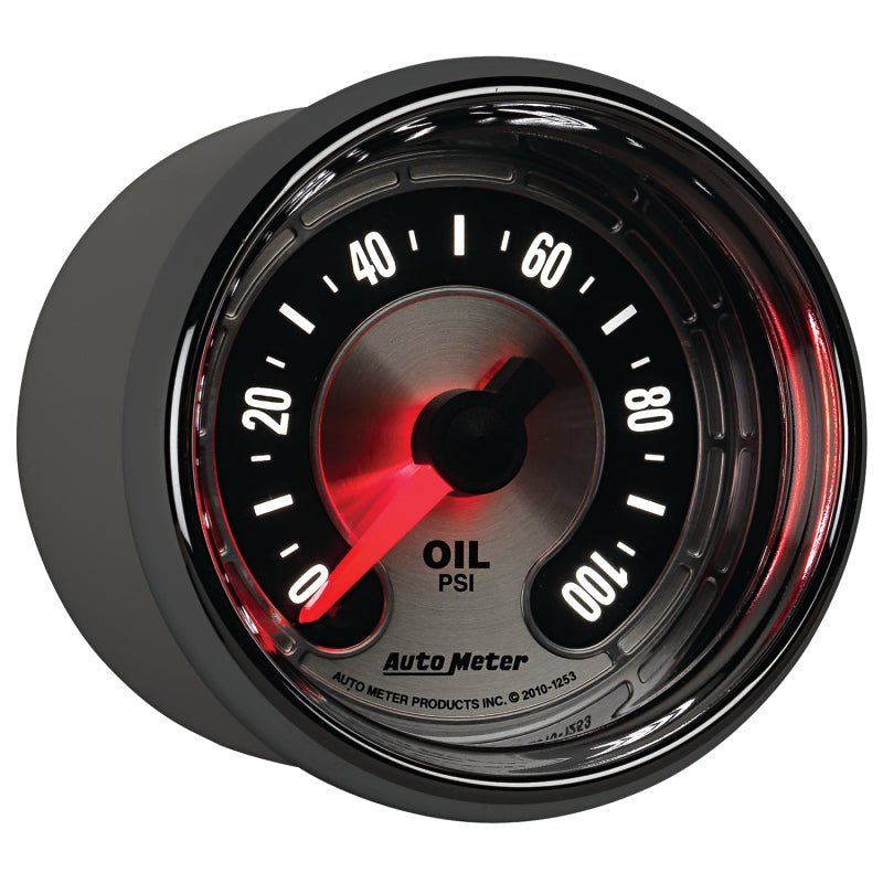 AutoMeter - Autometer American Muscle 52mm Full Sweep Electric 0-100 PSI Oil Pressure Gauge - Demon Performance