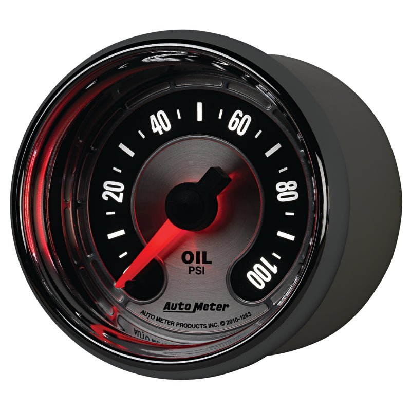 AutoMeter - Autometer American Muscle 52mm Full Sweep Electric 0-100 PSI Oil Pressure Gauge - Demon Performance