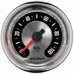 AutoMeter - Autometer American Muscle 52mm Full Sweep Electric 0-100 PSI Oil Pressure Gauge - Demon Performance