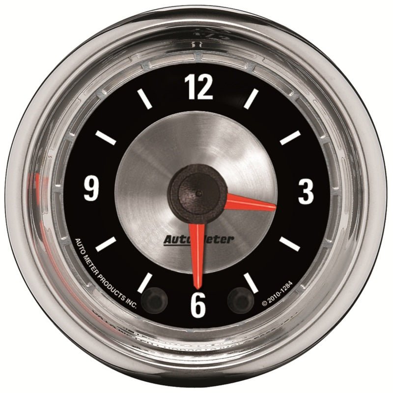 AutoMeter - Autometer American Muscle 52mm Full Sweep Electric 12hr Analog Clock Gauge - Demon Performance